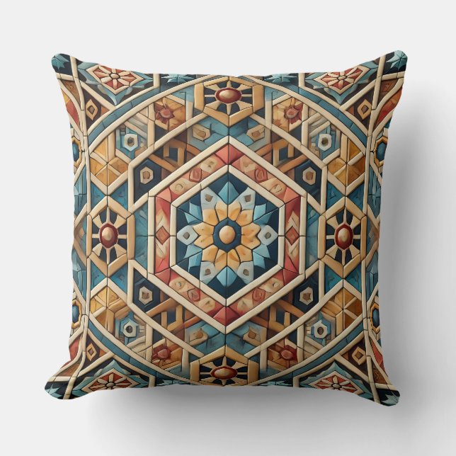Geometrische Mosaikkunst Kissen (Vorderseite)