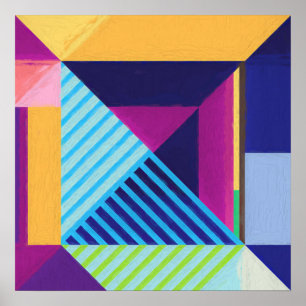 Geometrische Muster 4 Impasto Malerei Poster