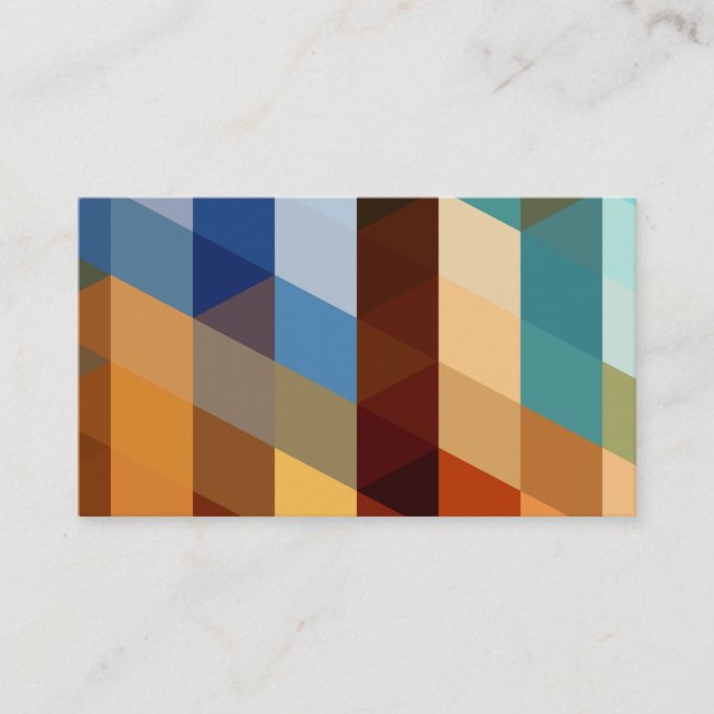 Geometrische Muster | blaue und orange Dreiecke Visitenkarte (Vorderseite)