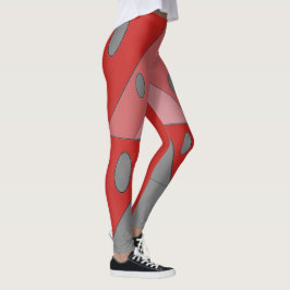 Geometrische Muster Dreiecke Ovalen Schwarzes Rote Leggings