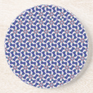 Geometrische Muster - Rot und Blau Pinwheel Unters Getränkeuntersetzer