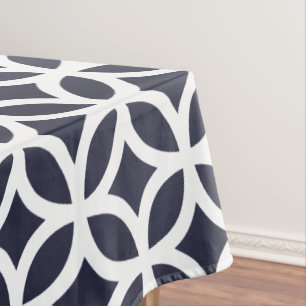 Geometrische Muster-Tischdecke im klassischen Blau Tischdecke