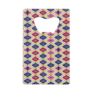 Geometrische Muster: Traditionelle Textile Illustr Geldbeutel Flaschenöffner