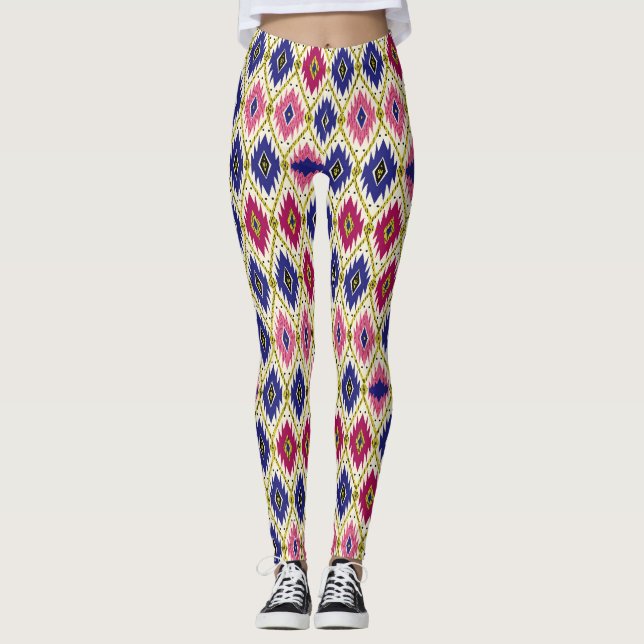 Geometrische Muster: Traditionelle Textile Illustr Leggings (Vorderseite)