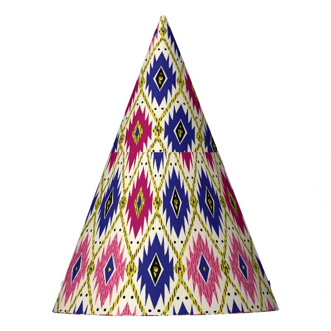 Geometrische Muster: Traditionelle Textile Illustr Partyhütchen (Vorderseite)