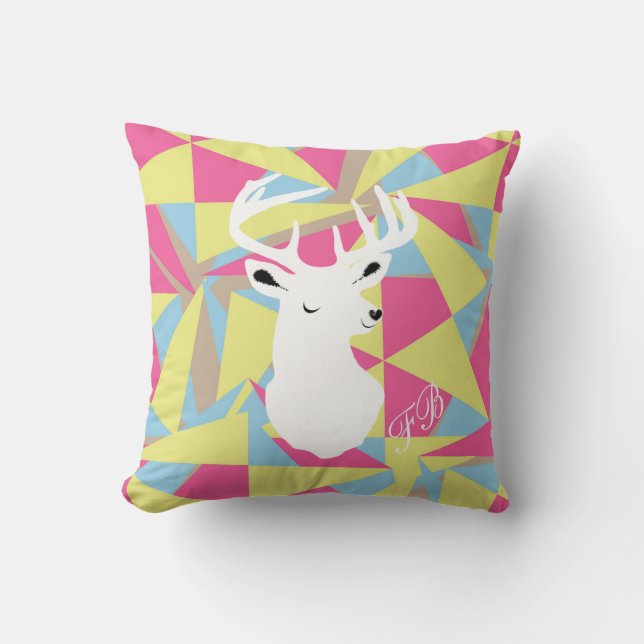 Geometrische Musterstäbe Kopf Funky Pillows Kissen (Vorderseite)