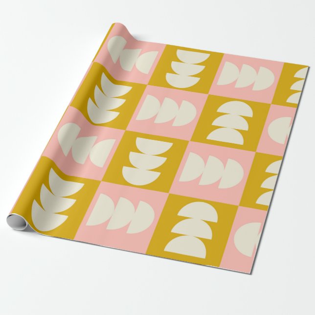 geometrische Naht Mitte des Jahrhunderts im modern Geschenkpapier (Ungerollt)