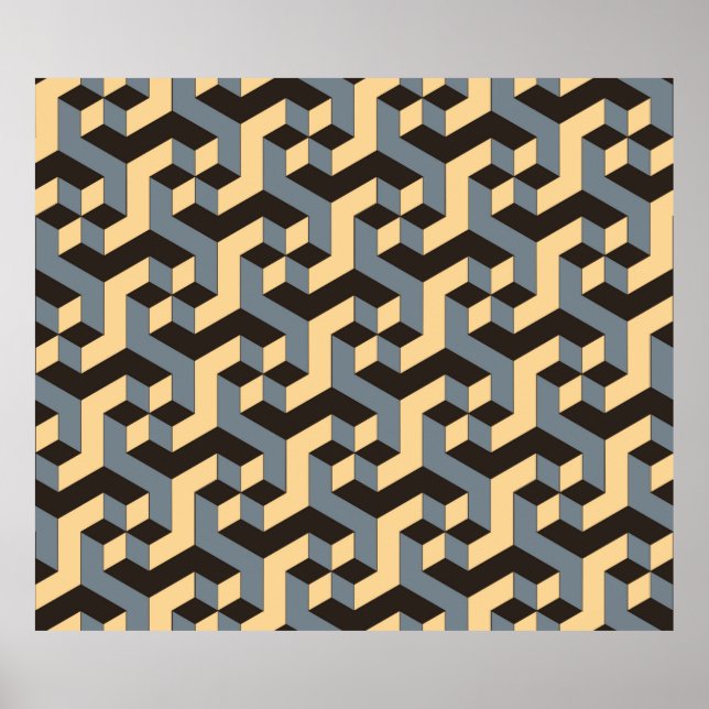 geometrische nahtlose Kachel mit komplexen rotiere Poster (Vorne)