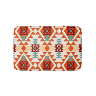Geometrische Nahtlose Muster im indianischen Stil Badematte