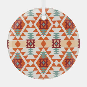 Geometrische Nahtlose Muster im indianischen Stil Ornament Aus Glas
