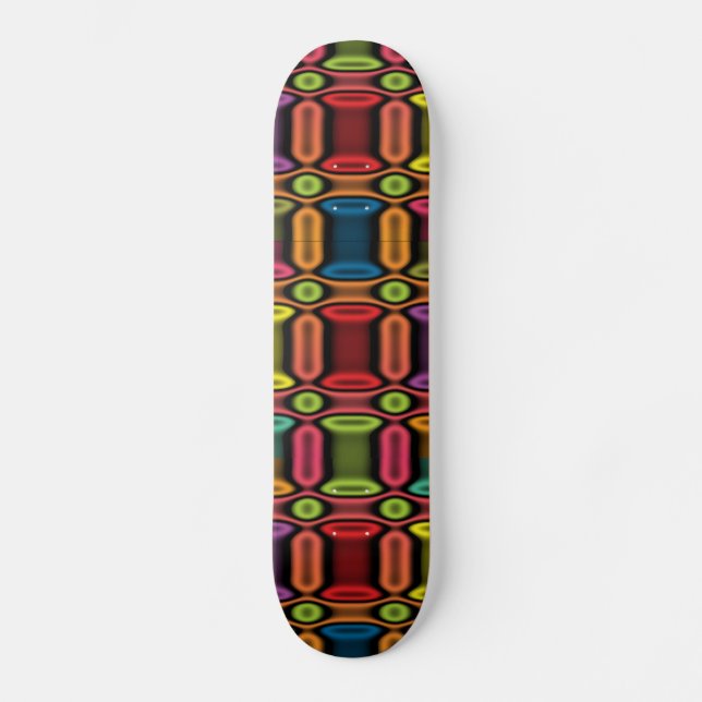 Geometrische Neon Skateboard (Vorderseite)