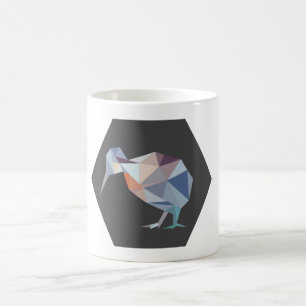 Geometrische NZ Kiwi-Vogel-Tasse Kaffeetasse