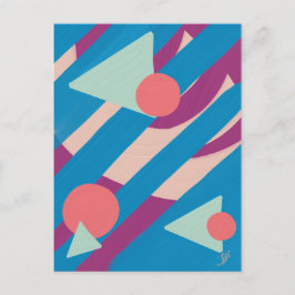 Geometrische Ölformen Vintage Palette Postkarte