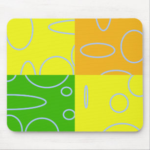 Geometrische, orange gelbe Schleifen Mousepad