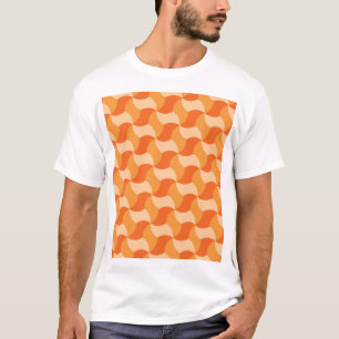 Geometrische Orangenschatte: Abstrakte Streifen T-Shirt