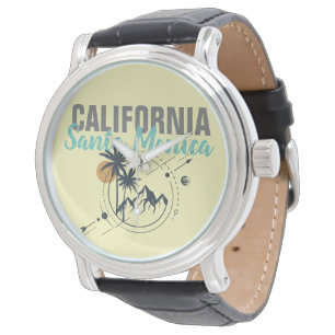 Geometrische Palmen von Santa Monica California Armbanduhr