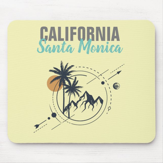 Geometrische Palmen von Santa Monica California Mousepad (Vorne)