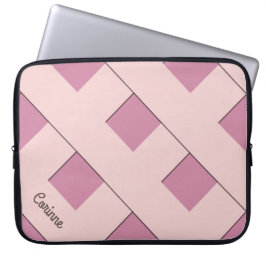 Geometrische, pastellfarbene Linien mit Namen Laptopschutzhülle