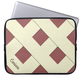 Geometrische, pastellgelbe Linien mit Namen Laptopschutzhülle
