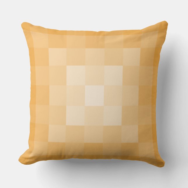geometrische Pixel-Tiles auf dem gelben Quadrat Kissen (Vorderseite)