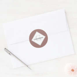 Geometrische Polka-Dot-Blume für Monogramm-Wärmneu Runder Aufkleber