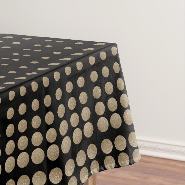 geometrische Pollka-Punkte aus schwarzem Glitzer Tischdecke (Beispiel)