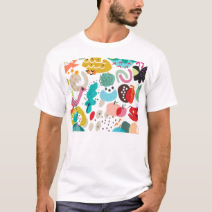 Geometrische Pop-Art-Blöcke T-Shirt