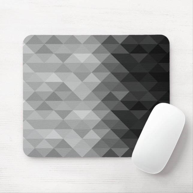 geometrische Quadrat-Muster Graustufen Mousepad (Mit Mouse)