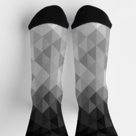geometrische Quadrat-Muster in Graustufen Socken