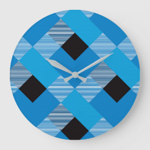 Geometrische Quadratabstraktion 3 Große Wanduhr