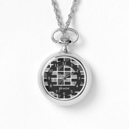 Geometrische Quadrate benutzerdefinierte Monogramm Armbanduhr