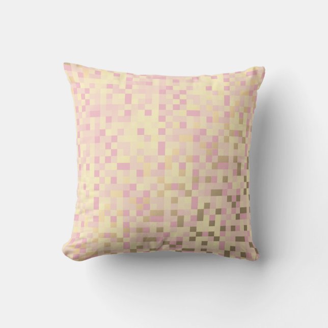 Geometrische Quadrate Foxier Gold Pink Rose Cyber Kissen (Vorderseite)