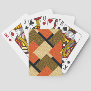 Geometrische Quadrate im Retro: Vintages Muster. Spielkarten