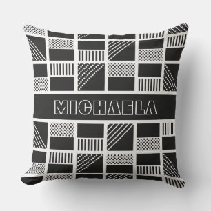 Geometrische Quadrate individuelle monogramm Kisse Kissen