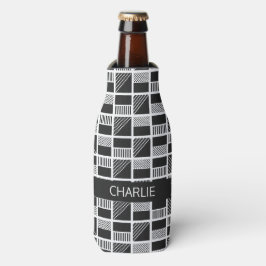 Geometrische Quadrate individuelle Name-Flasche un Flaschenkühler