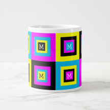 Geometrische Quadrate Monogramm CMYK