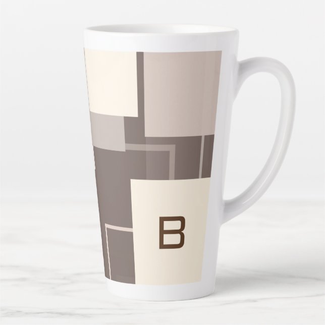 Geometrische Quadrate - Schokolade Milchtasse (Rechts)