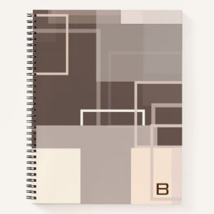Geometrische Quadrate - Schokolade Notizbuch