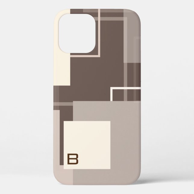 Geometrische Quadrate - Schokolade und Creme Case-Mate iPhone Hülle (Rückseite)