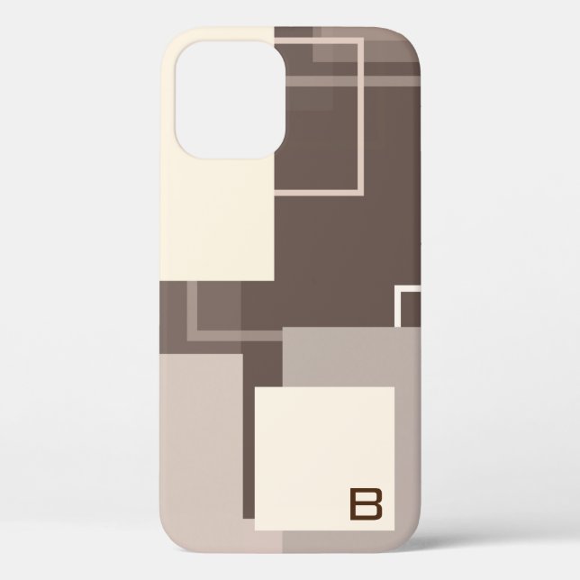 Geometrische Quadrate - Schokolade und Creme Case-Mate iPhone Hülle (Rückseite)
