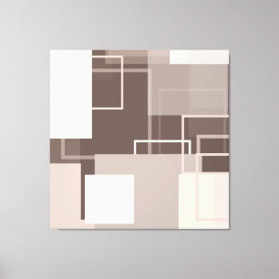 Geometrische Quadrate - Schokolade und Creme Leinwanddruck
