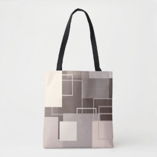 Geometrische Quadrate - Schokolade und Creme Tasche