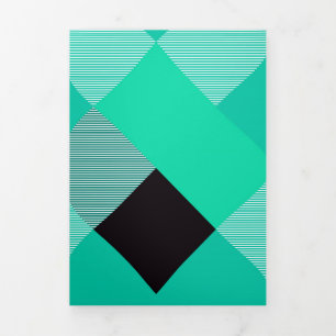 Geometrische quadratische Abstraktion 10 Dreifach Gefaltete Urlaubskarte
