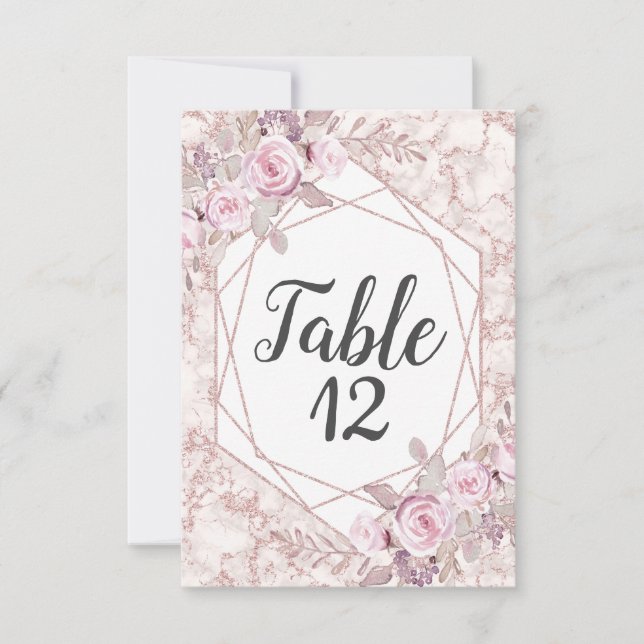 Geometrische Rahmen-Hochzeitsskalender mit Blush-M Einladung (Vorderseite)