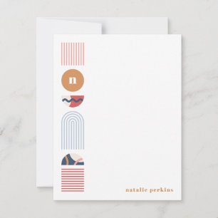 Geometrische Rainbow Monogram Stationery - Red