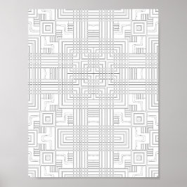 Geometrische Raster-Farbseite im Circuit-Style-Des Poster