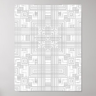 Geometrische Raster-Farbseite im Circuit-Style-Des Poster