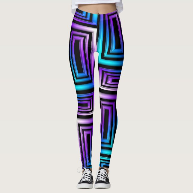 geometrische Rechtecke Leggings (Vorderseite)