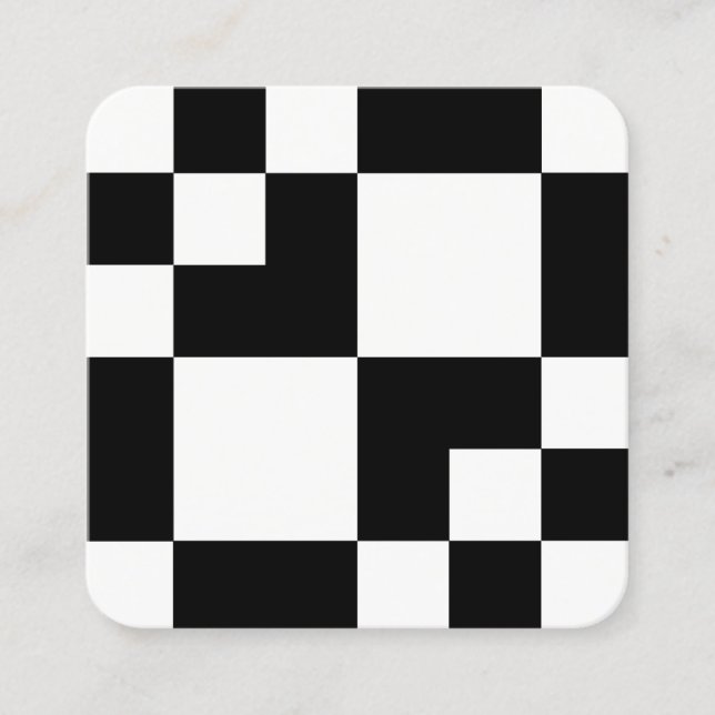 Geometrische Rechtecke und Quadrate - Schwarz und  Quadratische Visitenkarte (Vorderseite)