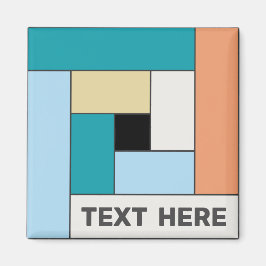 Geometrische Rechtecke (ver10) mit beliebigem Text Magnet